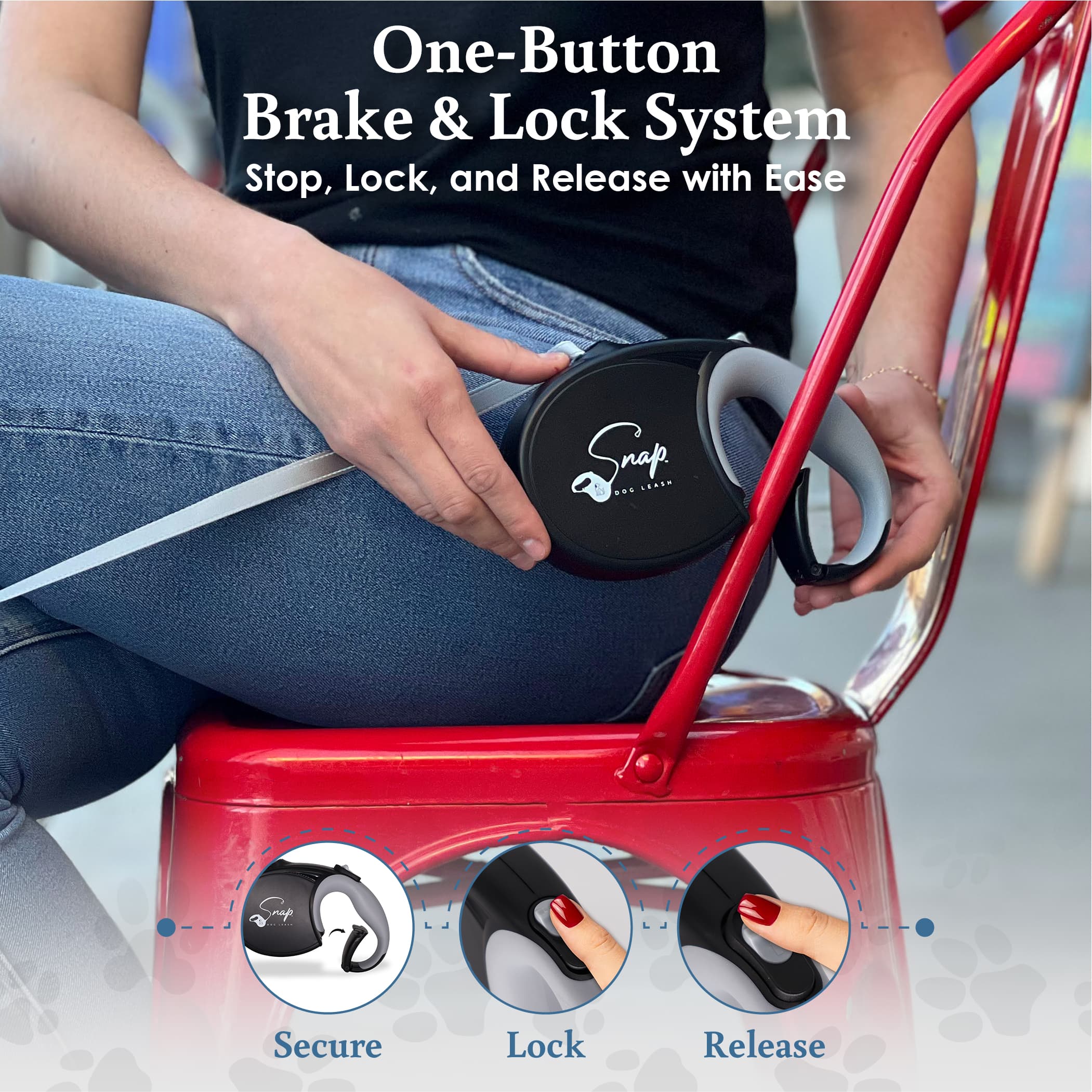 Snap Dog Leash retractable dog leash with clip